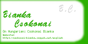 bianka csokonai business card